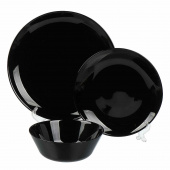 Набор столовый 18 пред стеклокер Луна черная 100ч-18лк  гл. круглый 