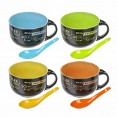 Супница 450мл с ложкой керамика HT5305