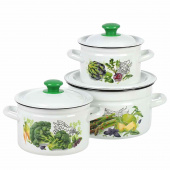 Набор 3 пр. Зеленые овощи-1 (цилиндр 2л, 3,0л, 5л) белый 1/1