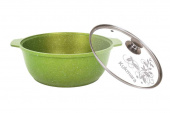 Кастрюля-жаровня 4л ж41tsl  стекл.кр. АП Trendy style (lime) КЗМП