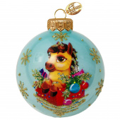 Шар КУ-65-254016/1 "Лошадка новогодняя", 65мм, п/у