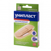 Набор лейкопластырей 20шт. бактерицидные 1,9*7,2см натуральные Унипласт 630612