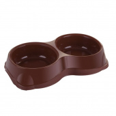 Миска д/животных двойная 249 2х350мл.коричневый