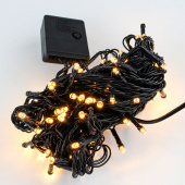Эл.гирлянда HTGRD-4 9м, 100LED, 220В, теплый свет, 3,1Вт, 8 режимов
