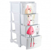 Комод Декор 4х Красотка белый(моно рис) РП-451 Росспл